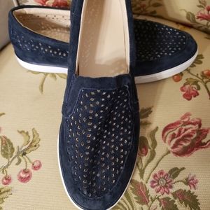 Nine West Leather Navy Banter Slip-on